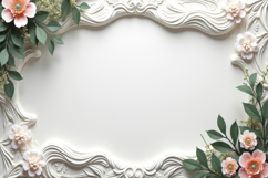 White Floral Frame Background Product Image 1