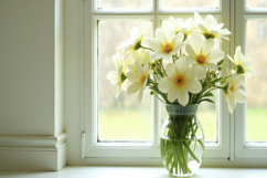 Flowers Glass Vase Background Wallpaper Product Image 1
