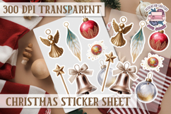 Christmas Watercolor Sticker Sheet Winter Cute Holiday PNG Product Image 1