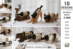 Wine Bottle Holders Bundle Laser Cut. Wine Stand SVG Product Image 1