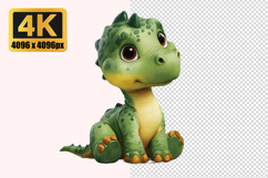 Cute Baby Green Dragon Transparent PNG Product Image 1