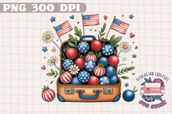 4th of July PNG Sublimation Strawberry berries Patriotic Product Image 1