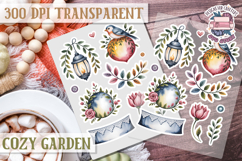 Cozy Garden sticker sheet Flowers Botanical PNG Cute Product Image 1
