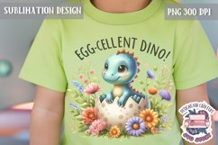 Cute Animal Dinosaur Sublimation Design PNG Spring Dino Product Image 1