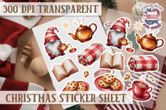 Christmas Sticker Sheet Watercolor Winter Holiday PNG Product Image 1