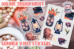 Summer Vibes sticker sheet Summer Scrapbook PNG Product Image 1