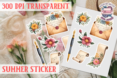 Summer sticker Cute flowers Love Picnic Beach Spring Product Image 1