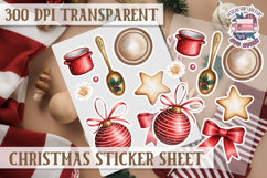 Christmas Watercolor Sticker Sheet Winter Cute Holiday PNG Product Image 1