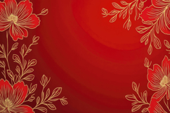 Red Gold Floral background Product Image 1