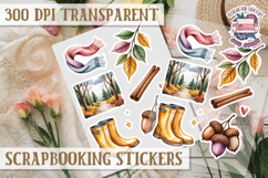 Scrapbooking sticker sheet Cute Funny PNG Watercolor School Product Image 1