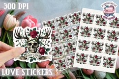 Love sticker Sheet Valentine Day Lovers Gothic Skull PNG Product Image 1