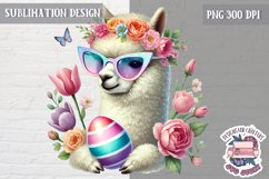 Cute Easter Animal Sublimation Design PNG Spring Eggs Bunny Product Image 1