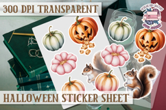 Halloween sticker sheet Creepy Scrapbook PNG Funny Skulls Product Image 1