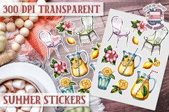 Summer sticker sheet Beach Scrapbook PNG Flowers Vibe Product Image 1