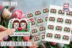 Love sticker Sheet Valentine Day Cute Animals Quote PNG Product Image 1