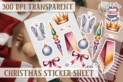 Christmas Watercolor Sticker Sheet Winter Cute Holiday PNG Product Image 1