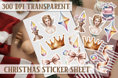 Christmas Watercolor Sticker Sheet Winter Cute Holiday PNG Product Image 1