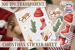 Christmas Watercolor Sticker Sheet Winter Cute Holiday PNG Product Image 1