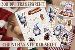 Christmas Watercolor Sticker Sheet Winter Cute Holiday PNG Product Image 1