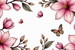 Butterfly With Floral Background Product Image 1