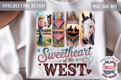 Cowgirl Brushstrokes PNG Sublimation Cow Horse Product Image 1