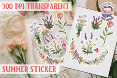 Summer sticker Cute flowers Love Picnic Beach Spring Product Image 1