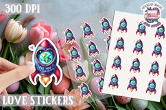 Love sticker Sheet Valentine Day Love You to the moon Product Image 1