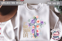 Easter Bible Quote Sublimation Design PNG Jesus Cross Product Image 1