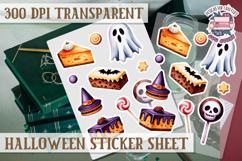 Halloween sticker sheet Creepy Scrapbook PNG Funny Skulls Product Image 1