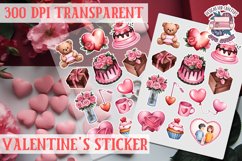 Love sticker Sheet Valentine Day Lovers Funny Heart PNG Product Image 1