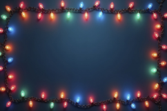 Colorful Lights Border on a Dark Blue Background Wallpaper Product Image 1