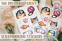 Scrapbooking sticker sheet Cute Funny PNG Watercolor School Product Image 1