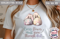 Cute Bunnies Spring Sublimation Design PNG Easter Hoop bunny Product Image 1