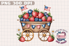 4th of July PNG Sublimation Strawberry berries Patriotic Product Image 1