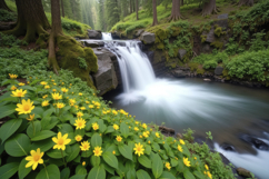 Waterfall Forest Background Product Image 1