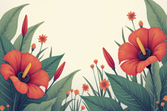 Tropical Hibiscus Flowers Background Product Image 1