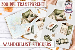 Travel sticker sheet Outdoor Scrapbook PNG Wanderlust Camp Product Image 1