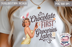 Easter Pin UP Girl Sublimation Design PNG Retro Sarcastic Product Image 1