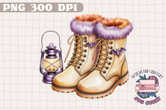 Halloween Cute Watercolor Clipart PNG Pastel Ghost Design Product Image 1