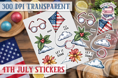 4th July sticker sheet USA Scrapbook PNG Independent Day Product Image 1