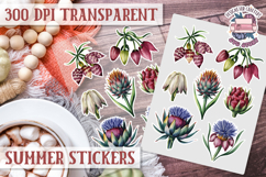 Summer Vibes sticker sheet Beach Scrapbook PNG Flowers Product Image 1
