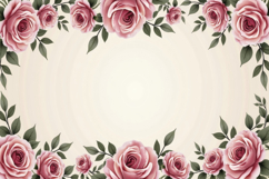 Pink Rose Floral Border Background Product Image 1