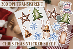 Christmas Watercolor Sticker Sheet Winter Cute Holiday PNG Product Image 1
