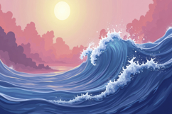 Ocean Waves Background Wallpaper Product Image 1