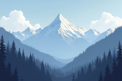 Majestic Snow-Capped Mountain Range Background Wallpaper Product Image 1