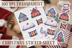 Christmas Watercolor Sticker Sheet Winter Cute Holiday PNG Product Image 1