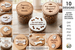 Pet Treats Jar lids Bundle Laser Cut. Mason Jar Topper SVG Product Image 1