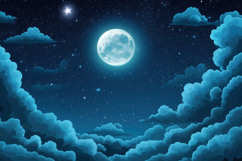 Cloudy Night Sky Background Wallpaper Product Image 1