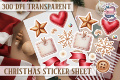 Christmas Sticker Sheet Watercolor Winter Holiday PNG Product Image 1