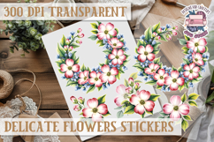 Summer sticker Delicate Scrapbook PNG Flowers Botanical Product Image 1